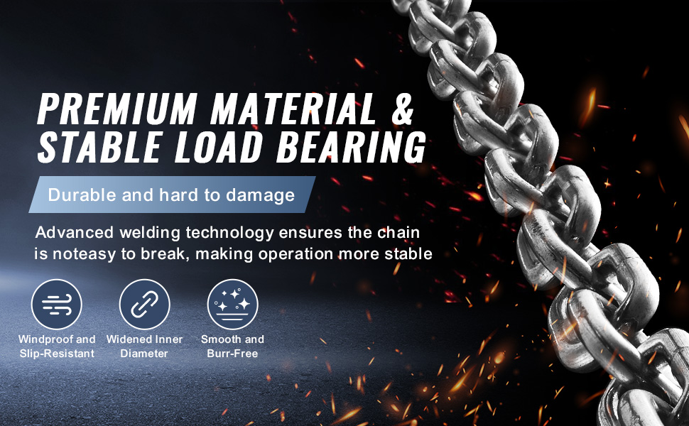 thumbnail image 2 of Steel Chain 304 Stainless - 6.5ft/16.4ft Heavy Duty Proof Coil Chain For Hanging & Security 35 Chain 2 of 12