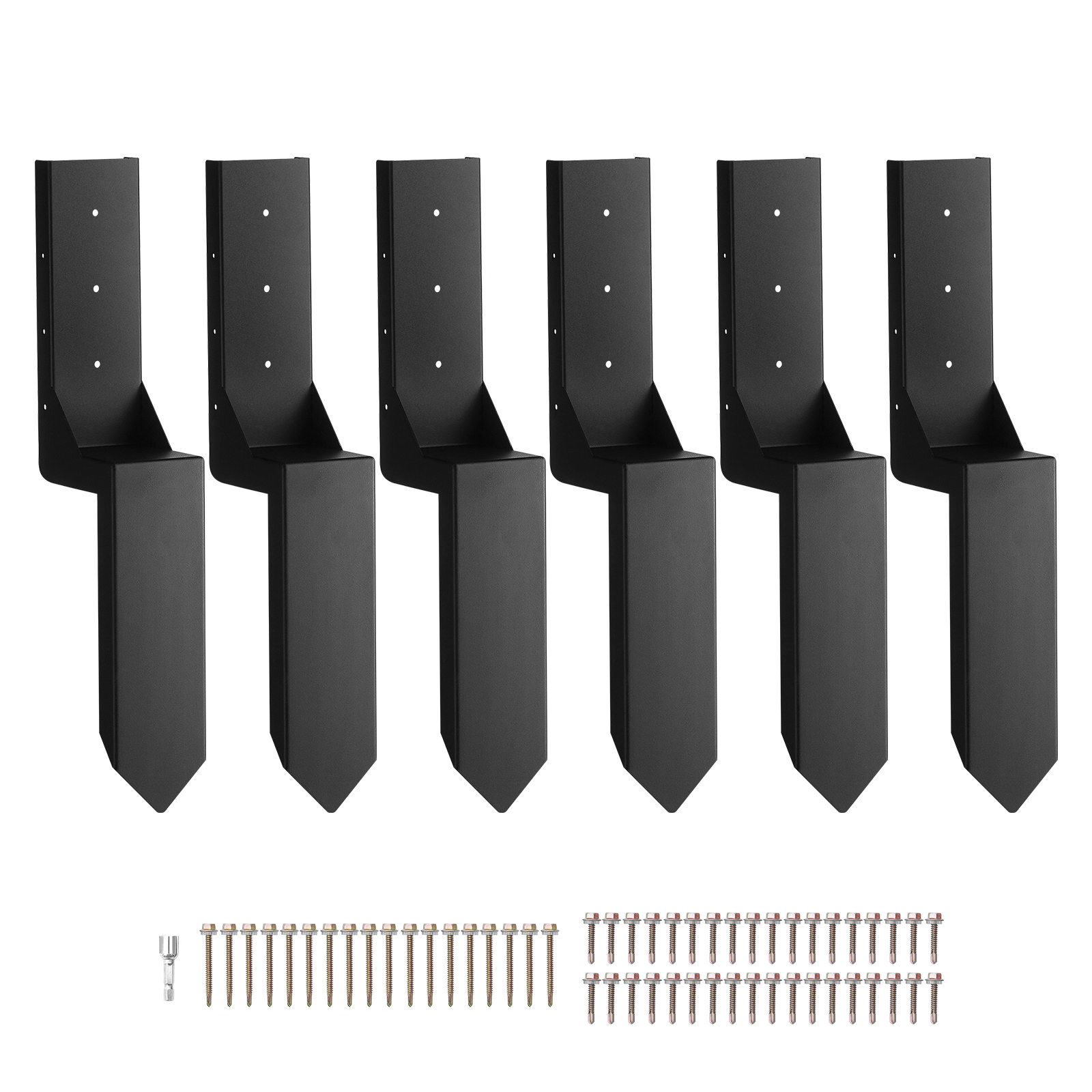 VEVOR Pfostenträger Pfostenanker Stahl Multi-Zaunpfostenanker Erdspieß schwarz - Bild 98 von 134