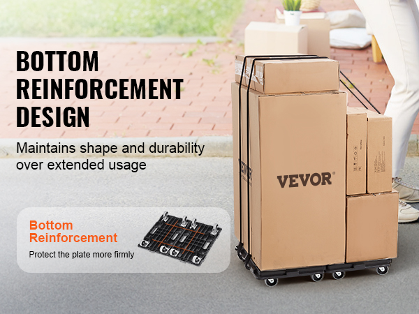 VEVOR Furniture Dolly, 500 lbs Capacity Each Count, Furniture Mover with  Wheels, Portable Moving Rollers 4 Wheels Heavy Duty, Small Flat Dolly Cart  with Interlocking for Heavy Furniture, 2 Pack, Black