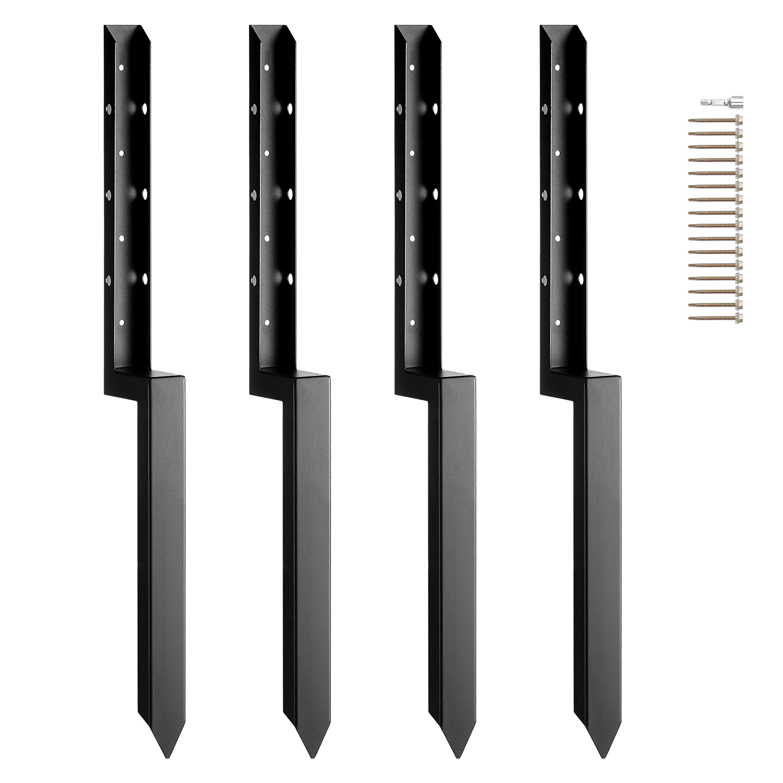 VEVOR Pfostenträger Pfostenanker Stahl Multi-Zaunpfostenanker Erdspieß schwarz - Bild 111 von 134