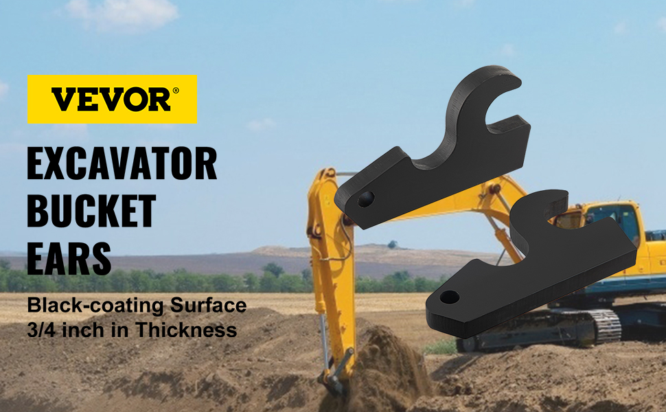 VEVOR Quick Attach Bucket Ears, 3/4’’ Thickness Excavator Bucket Ears, 2pcs Bucket Ears