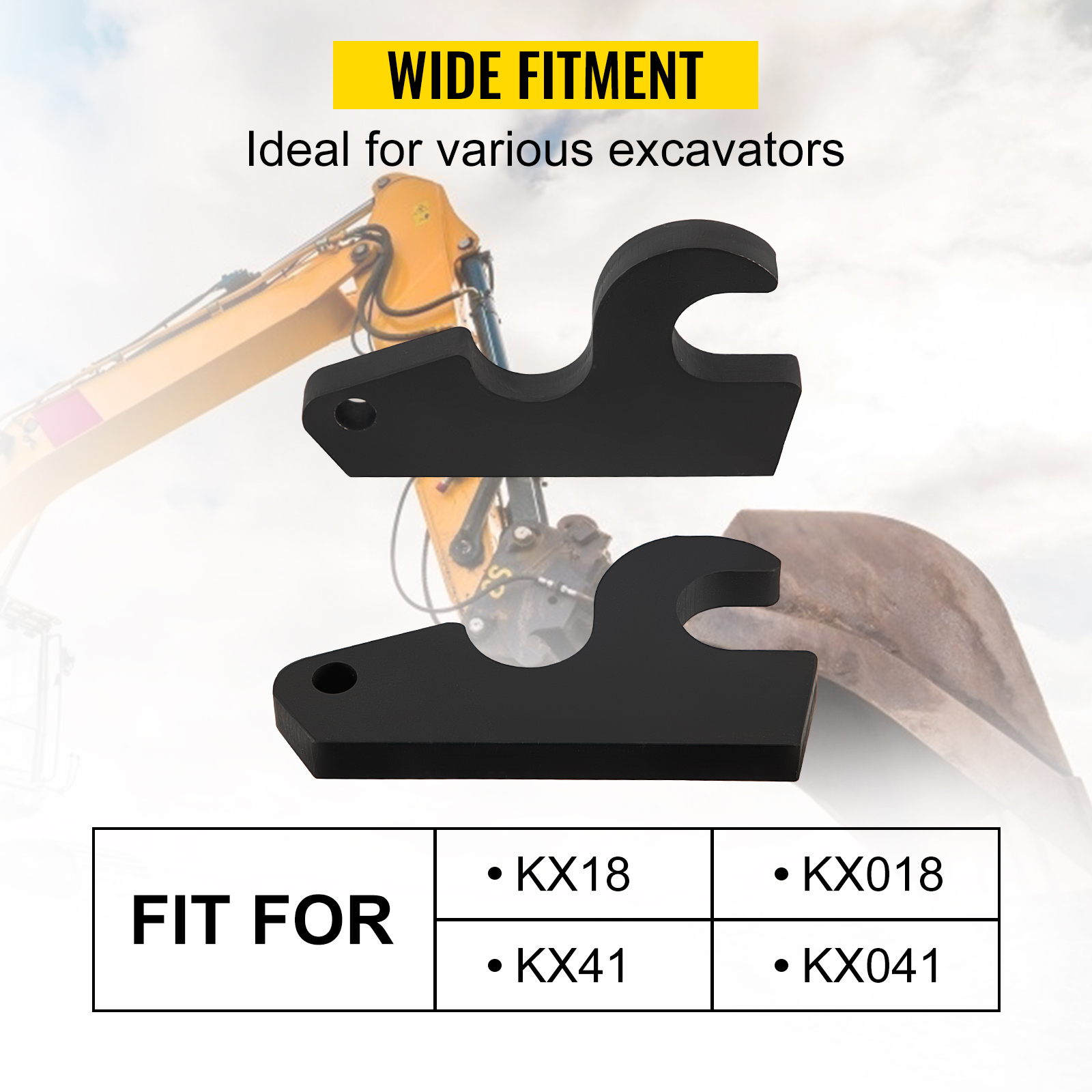 VEVOR Quick Attach Bucket Ears, 3/4’’ Thickness Excavator Bucket Ears, 2pcs Bucket Ears