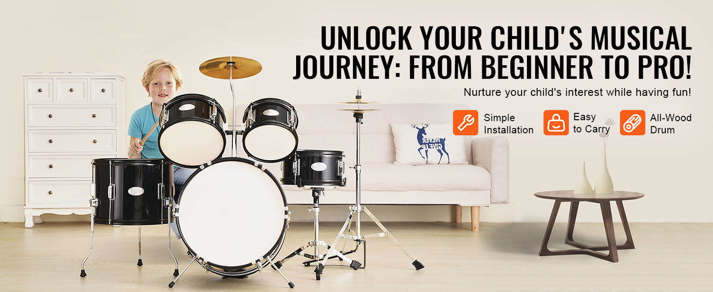 kids drum set angled view