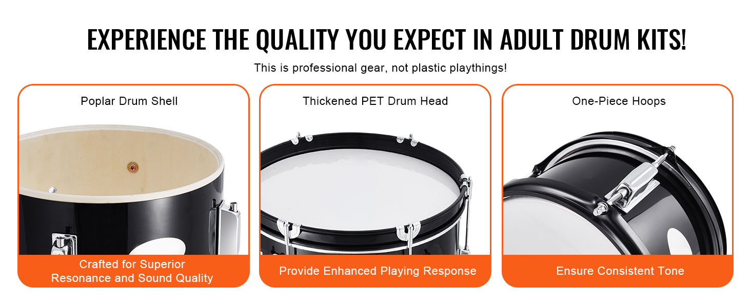 drum set components close view