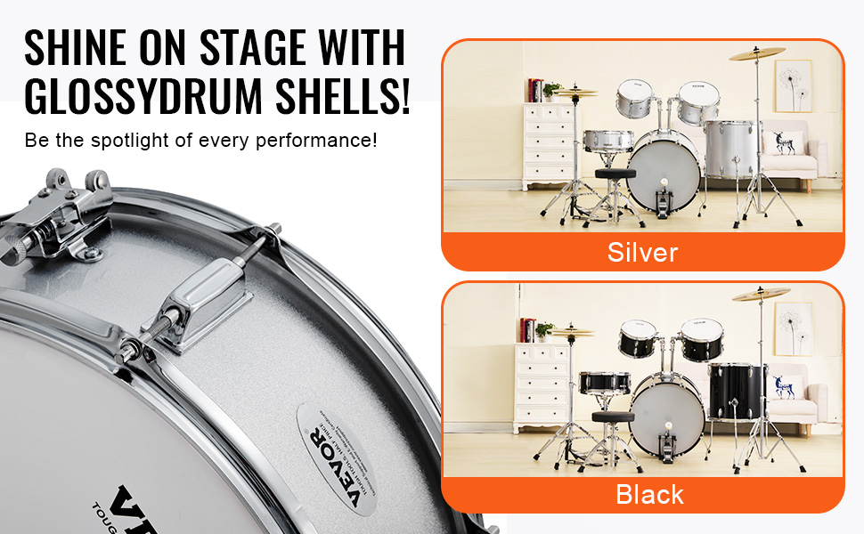 Adult Drum Set 5-Piece 22 in Complete Full Size Drum Kit with