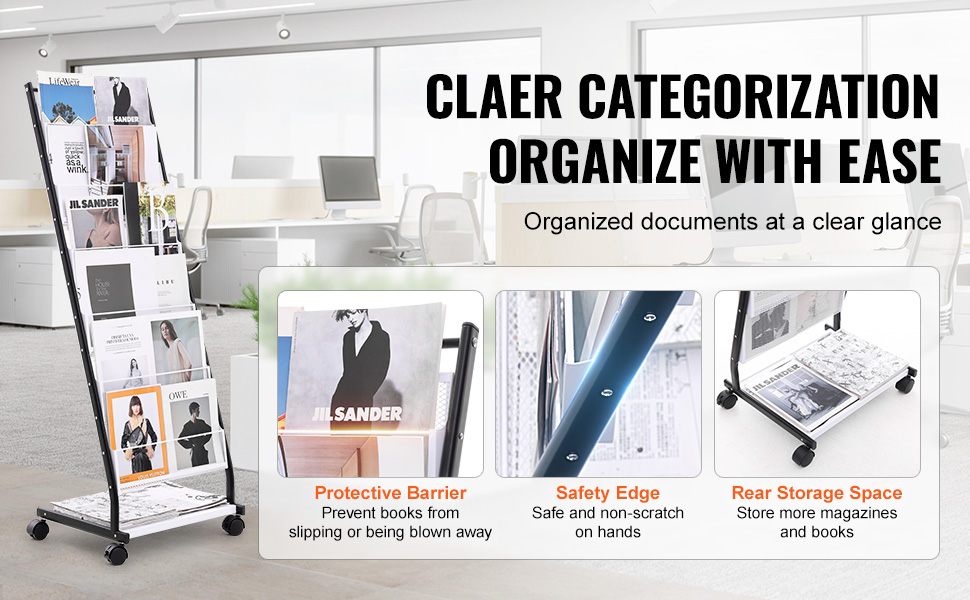 JAOGAUS Faltbarer Prospektständer - 4-lagig Mit Rädern Und Tragetasche