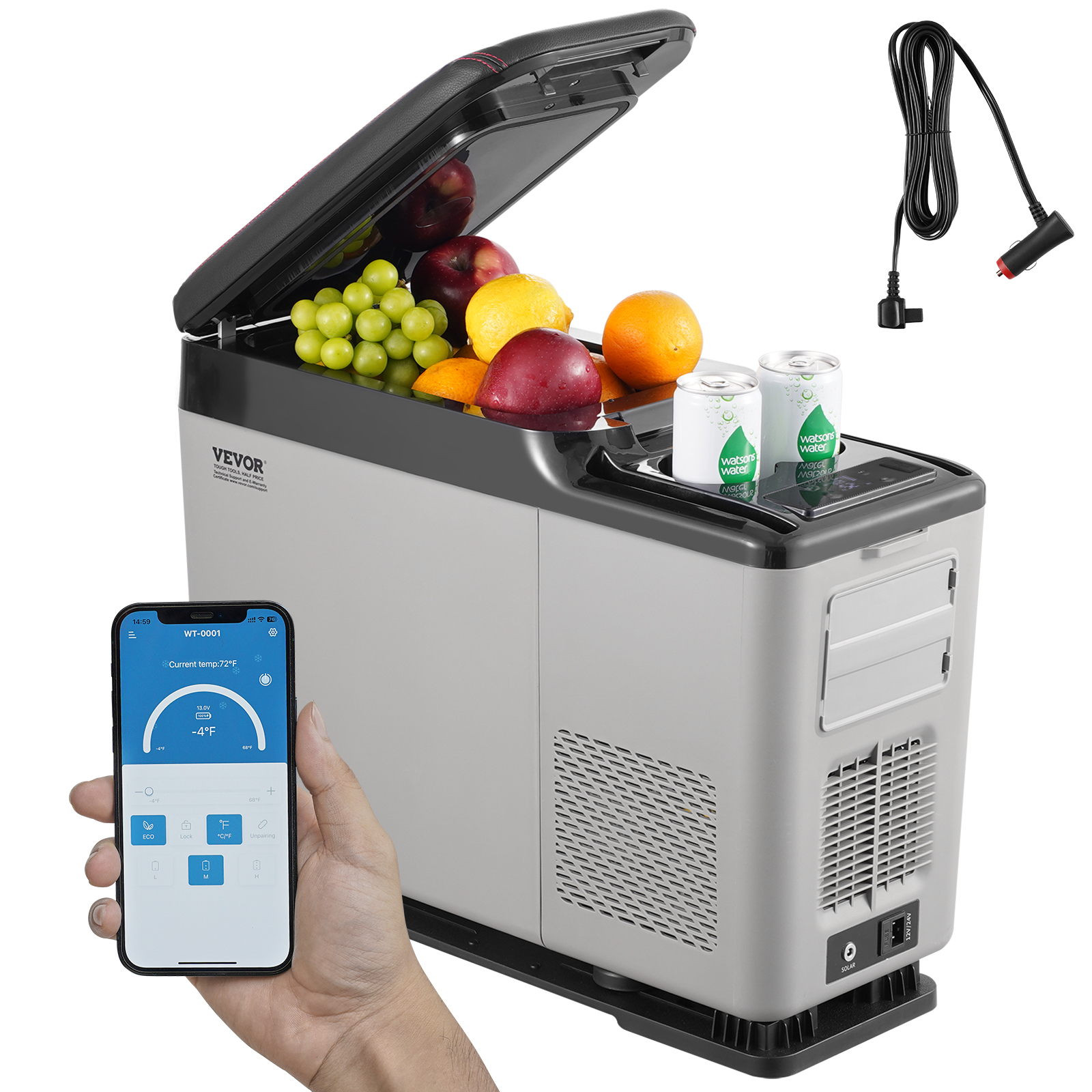 VEVOR 8/15/20/25/30/45/50/75L Portable Car Refrigerator Freezer Single Zone APP