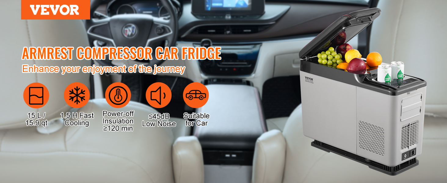 Mini Frigo Portable VEVOR 45L – Compression, 12V/voiture, Zone Unique, Réglable -20~20°C (Neuf)