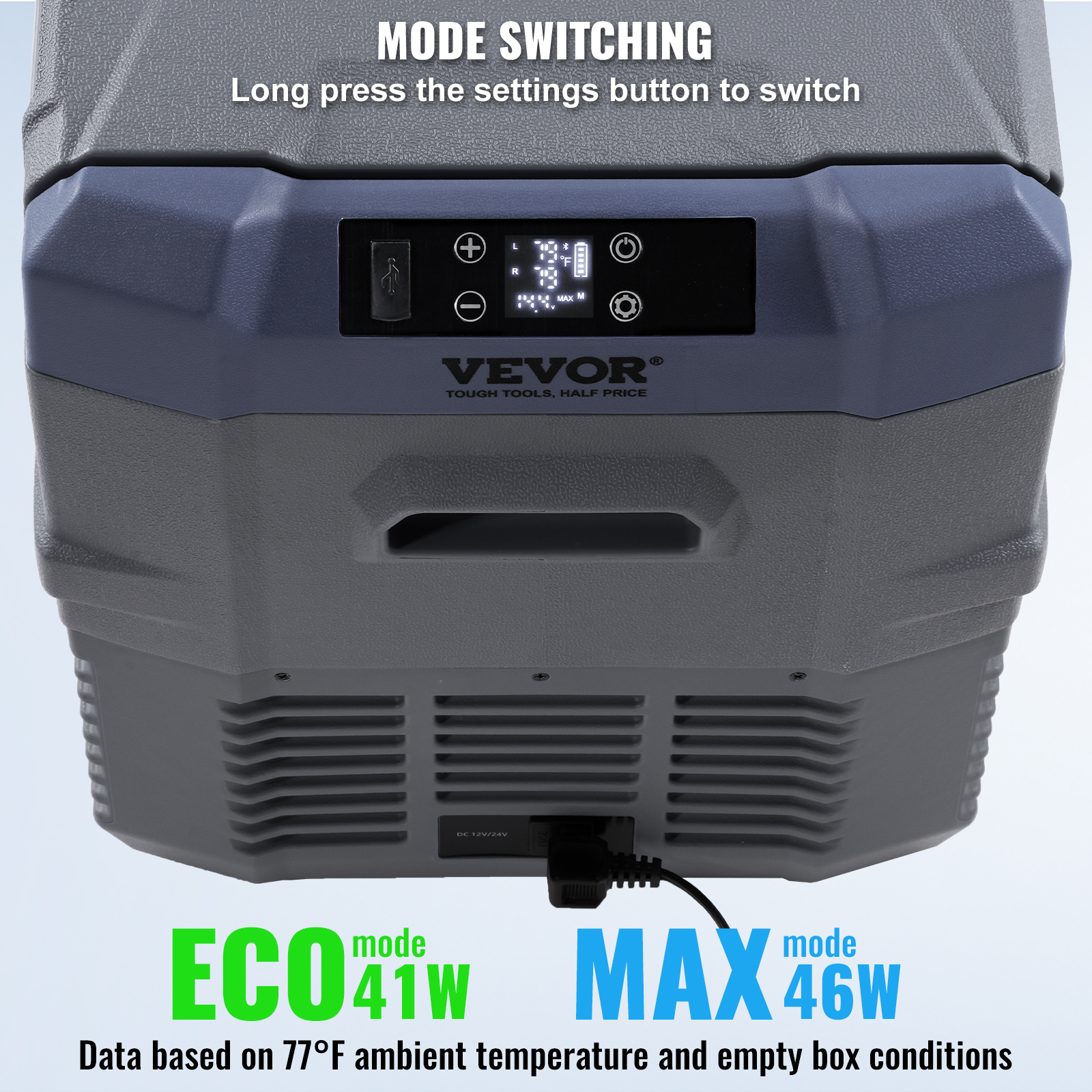 VEVOR 15/30/35/40/45/115L Portable Car Refrigerator Freezer Compressor Dual Zone