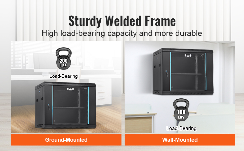 VEVOR 9U Wall Mount Network Server Cabinet, 15.5'' Deep, Server Rack ...