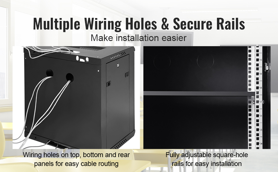 VEVOR 9U Wall Mount Network Server Cabinet, 15.5'' Deep, Server Rack ...