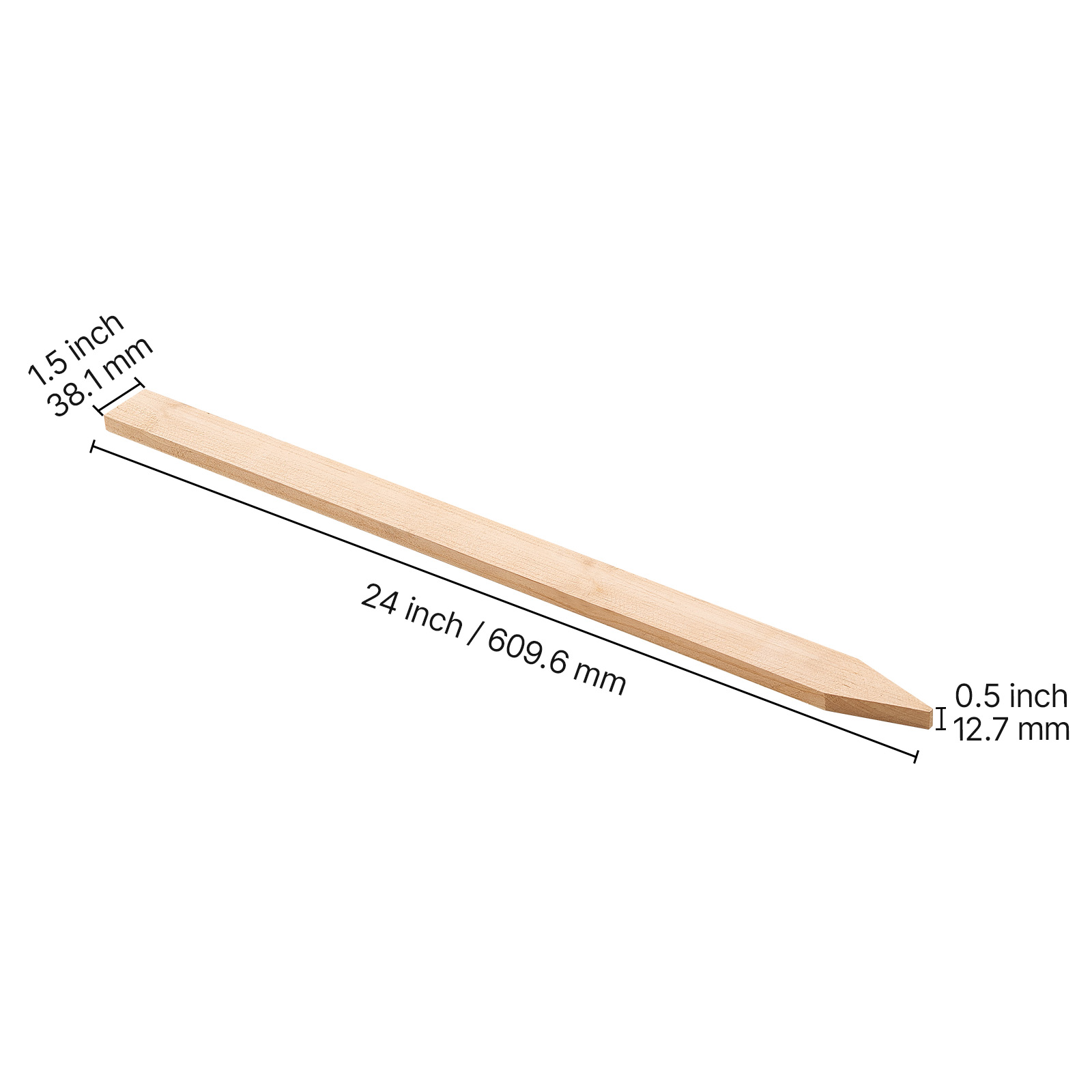 Uimoso Set of 25 Wooden Stakes Fir Wood 24