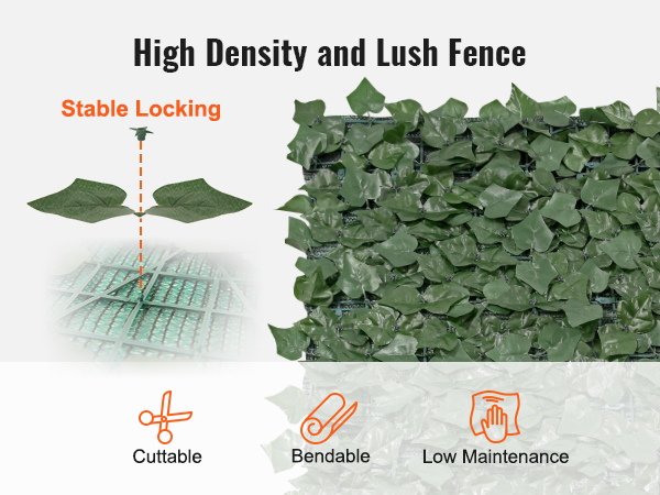 VEVOR Ivy Privacy Fence, 59 x 118in Artificial Green Wall Screen, Greenery Ivy Fence with Mesh Cloth Backing and Strengthened Joint, Faux Hedges Vine Leaf Decoration for Outdoor Garden, Yard, Balcony
