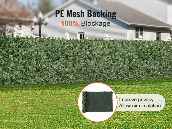 VEVOR Künstliche Hecke 401 x 150 cm Efeu Blatt Sichtschutz Seidenstoff