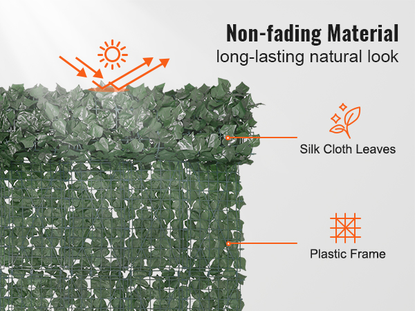 VEVOR Ivy Privacy Fence, 39 x 98 in Artificial Green Wall Screen, Greenery Ivy Fence with Strengthened Joint, Faux Hedges Vine Leaf Decoration for Outdoor Garden, Yard, Balcony, Patio Decor