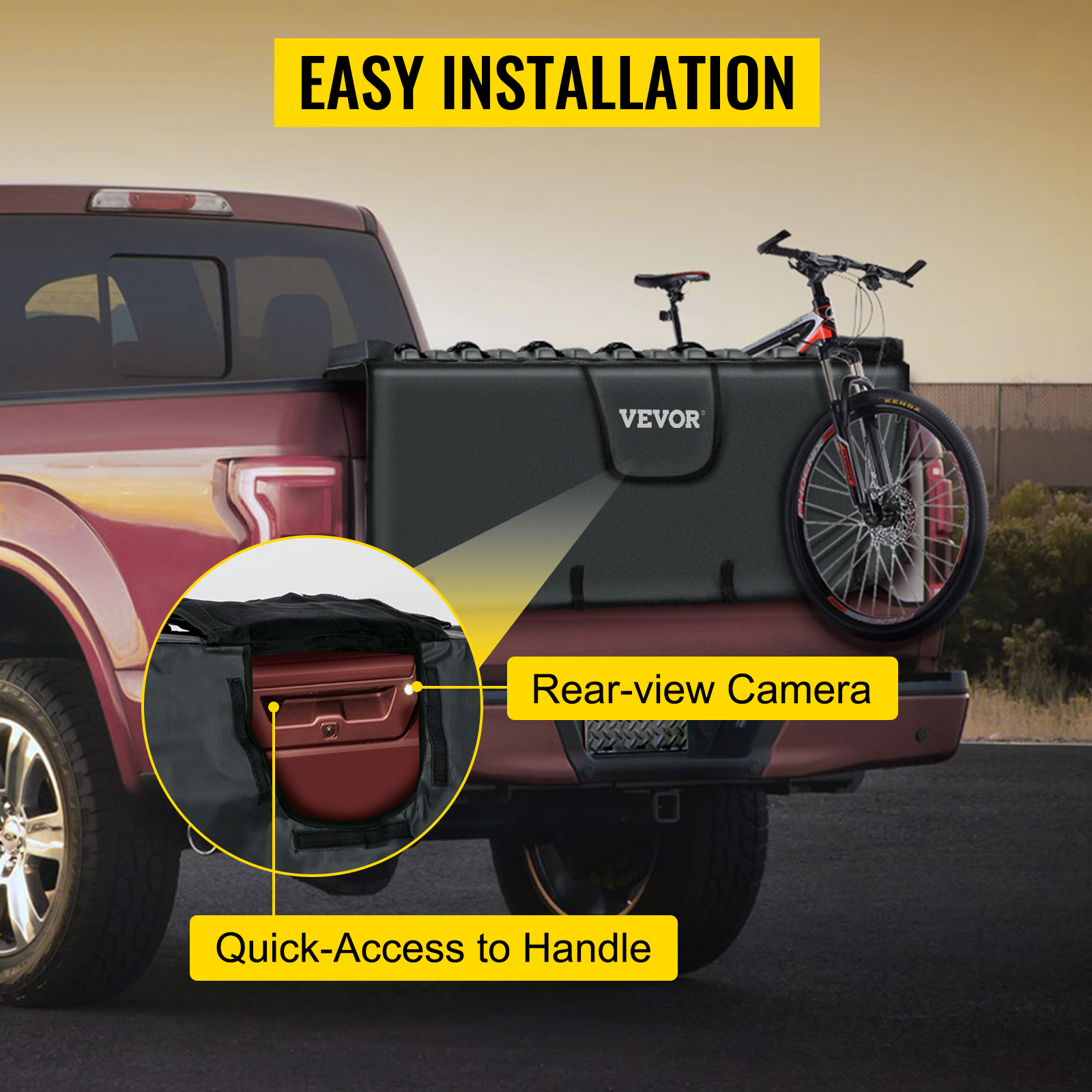 VEVOR Tailgate Pad, 63\" Wide Tailgate Bike Pad, Truck Bike Pad for