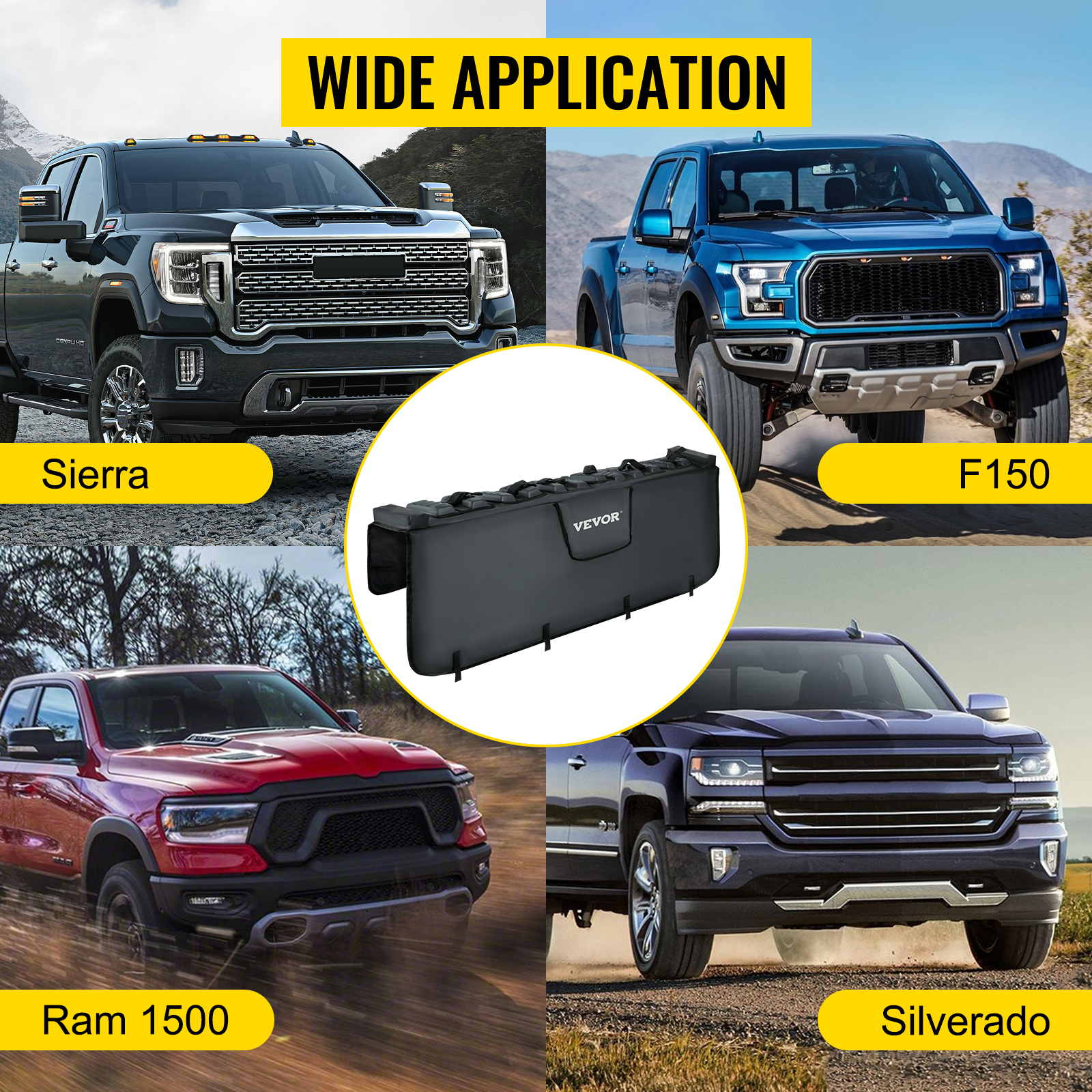 VEVOR Tailgate Pad, 63\" Wide Tailgate Bike Pad, Truck Bike Pad for