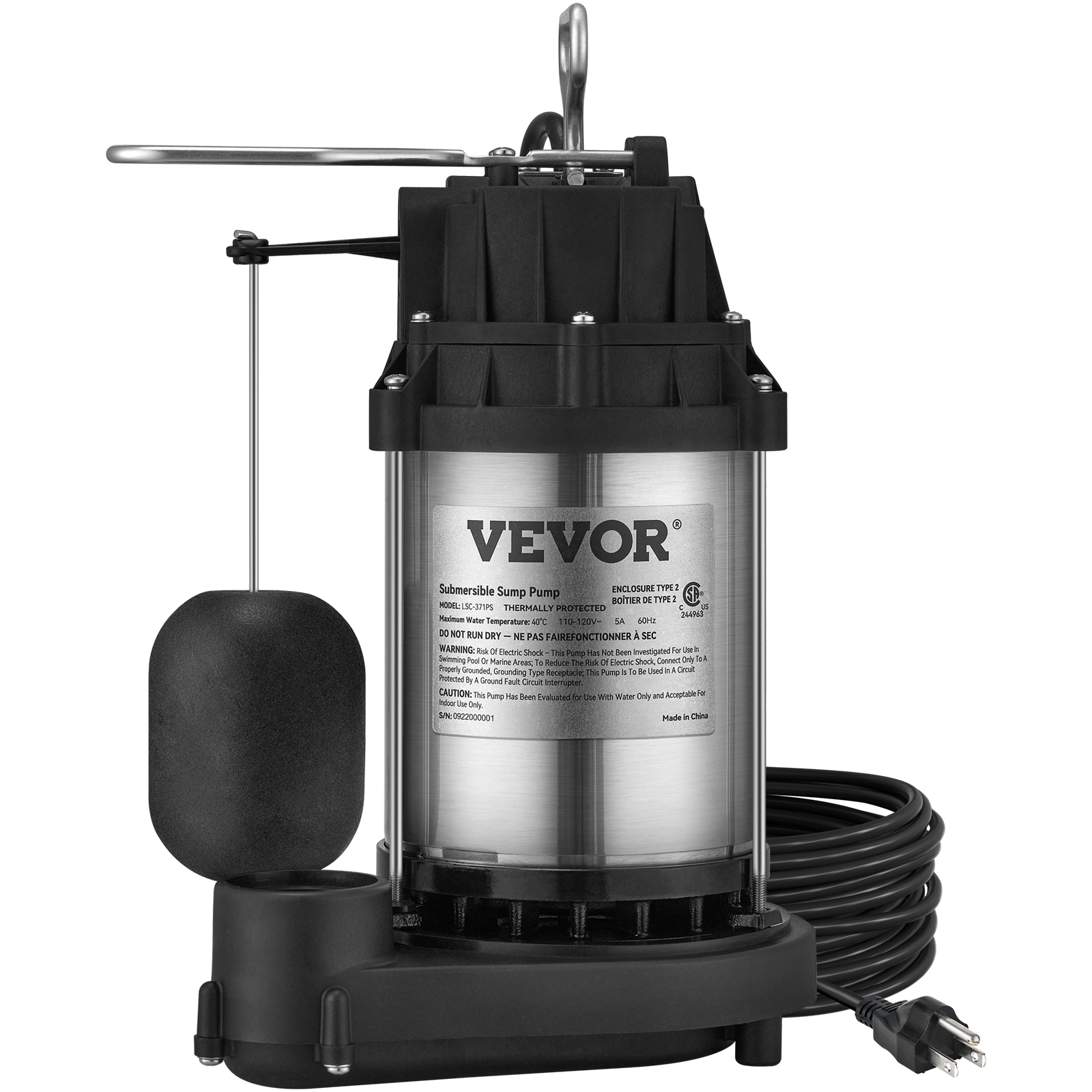 Submersible Sump Pump Water Pump 0.5/0.75/1/1.5 HP 66/72/93/98/100GPM Flow - Picture 11 of 62