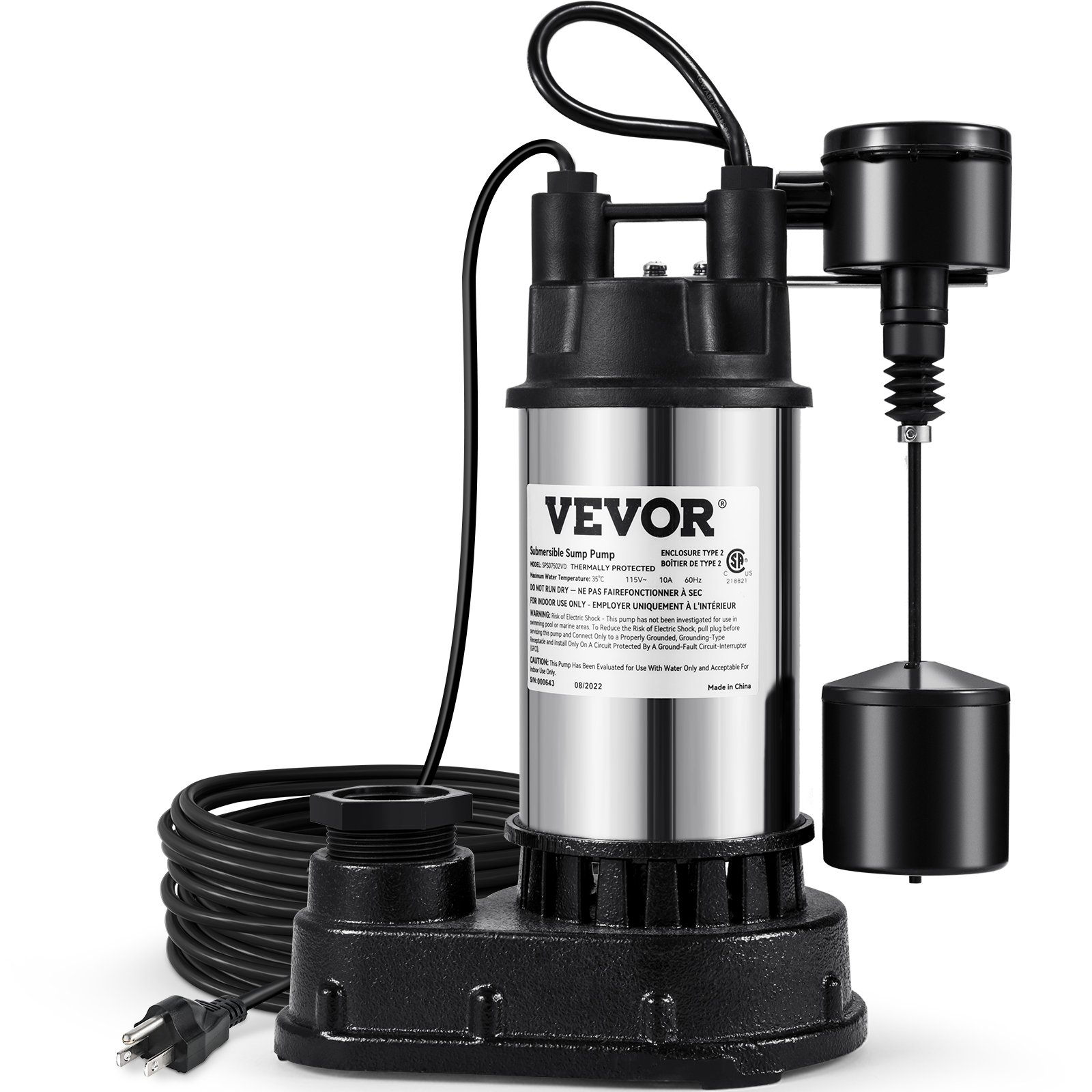 VEVOR 1/10-HP 120-Volt Aluminum Electric Utility Pump in the Water Pumps  department at