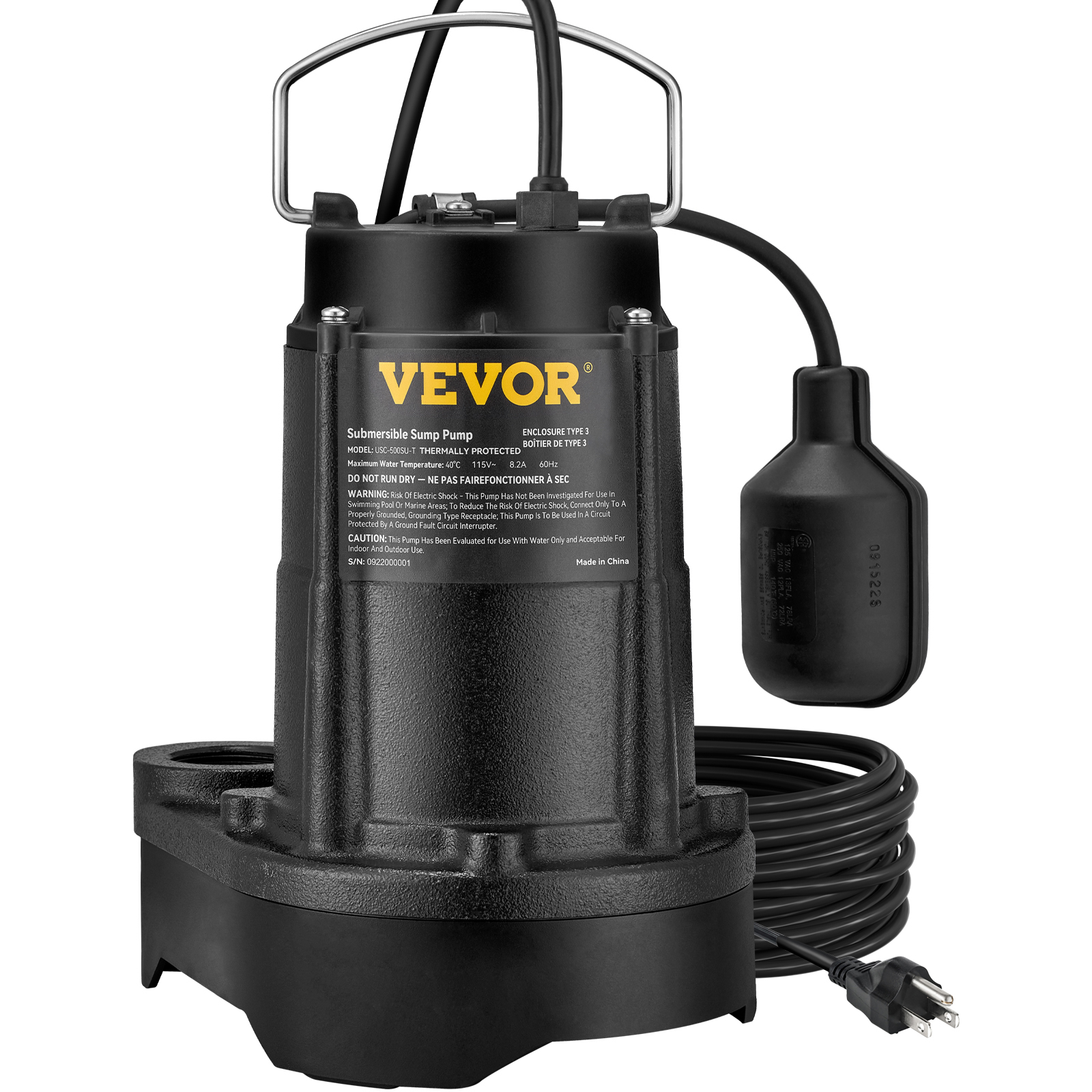 Submersible Sump Pump Water Pump 0.5/0.75/1/1.5 HP 66/72/93/98/100GPM Flow - Picture 27 of 62