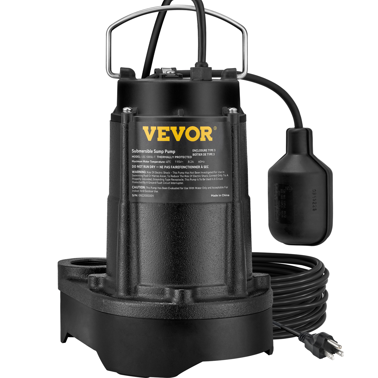 Submersible Sump Pump Water Pump 0.5/0.75/1/1.5 HP 66/72/93/98/100GPM Flow - Picture 35 of 62