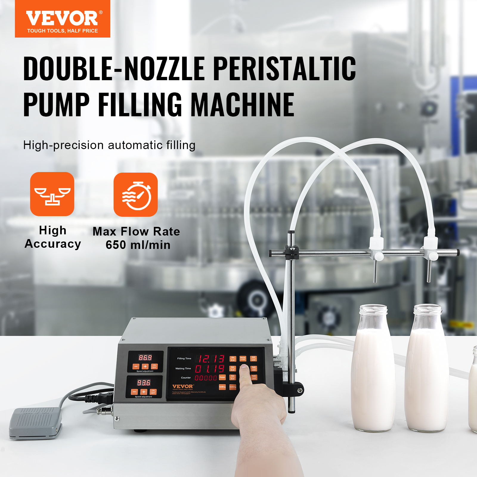 VEVOR Automatic Liquid Filling Machine Digital Control Bottle Filler 5-50/5-300g - Picture 74 of 96