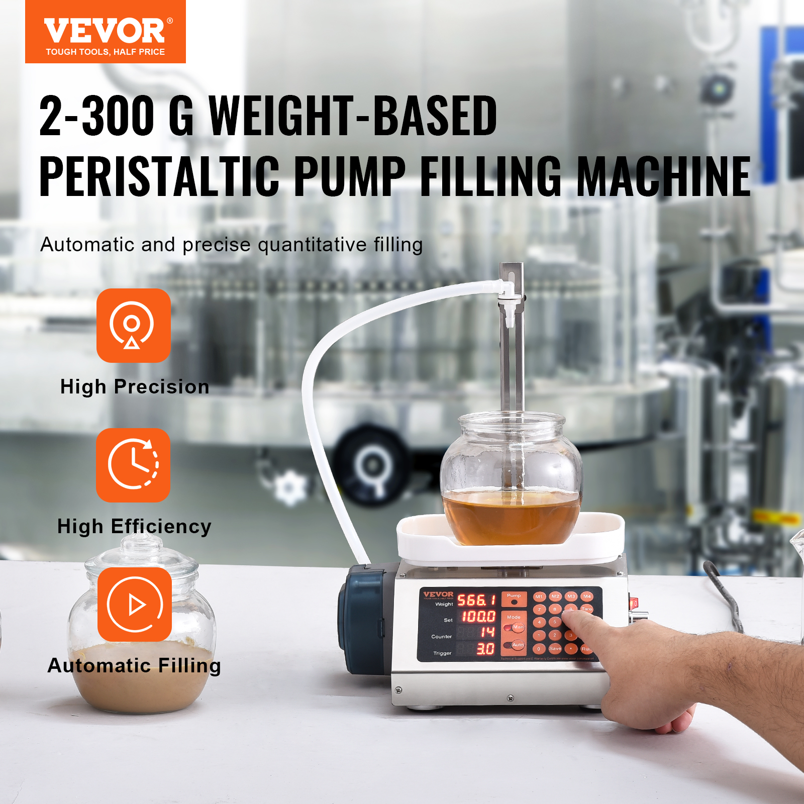 VEVOR Automatic Liquid Filling Machine Digital Control Bottle Filler 5-50/5-300g - Picture 86 of 96