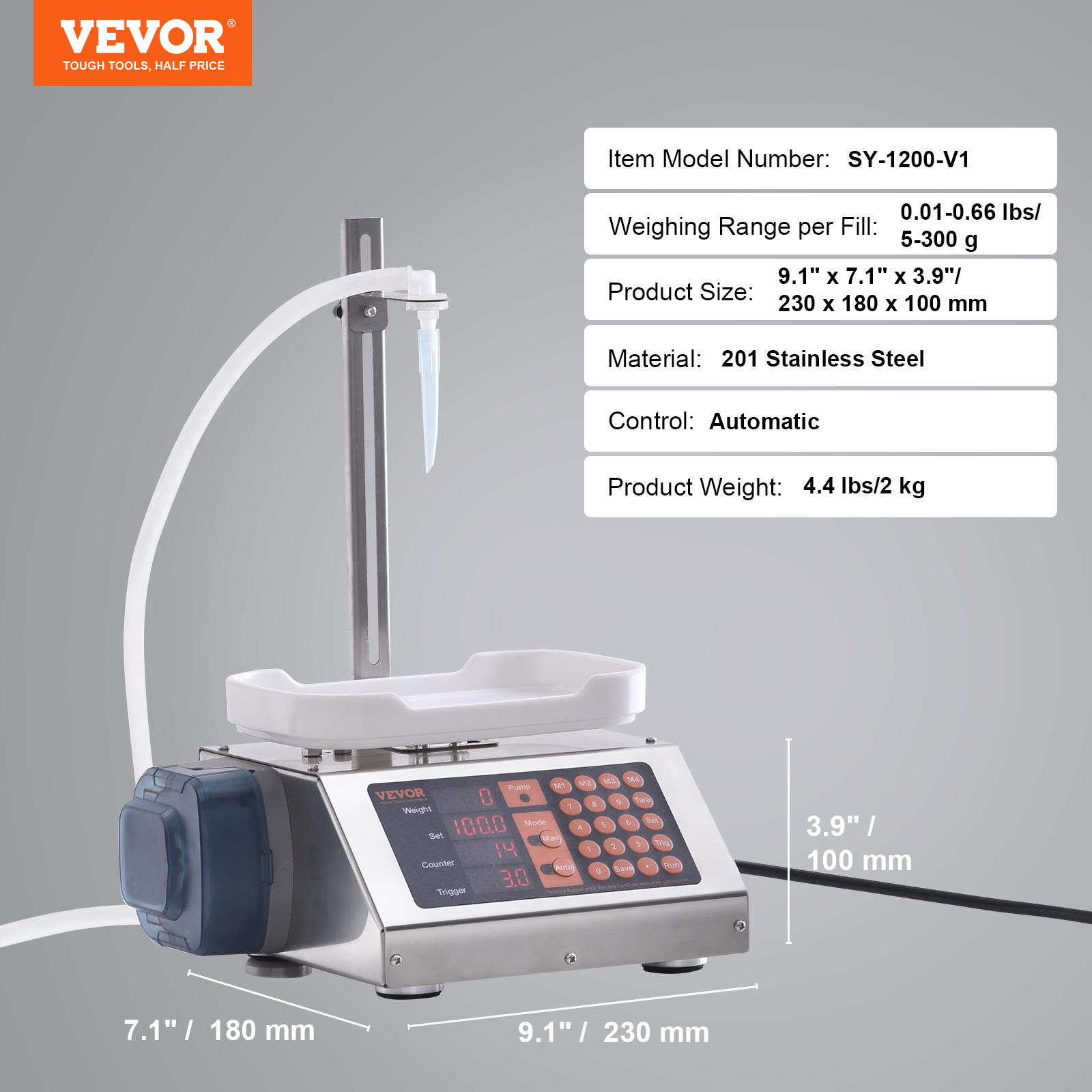 VEVOR Automatic Liquid Filling Machine Digital Control Bottle Filler 5-50/5-300g - Picture 91 of 96