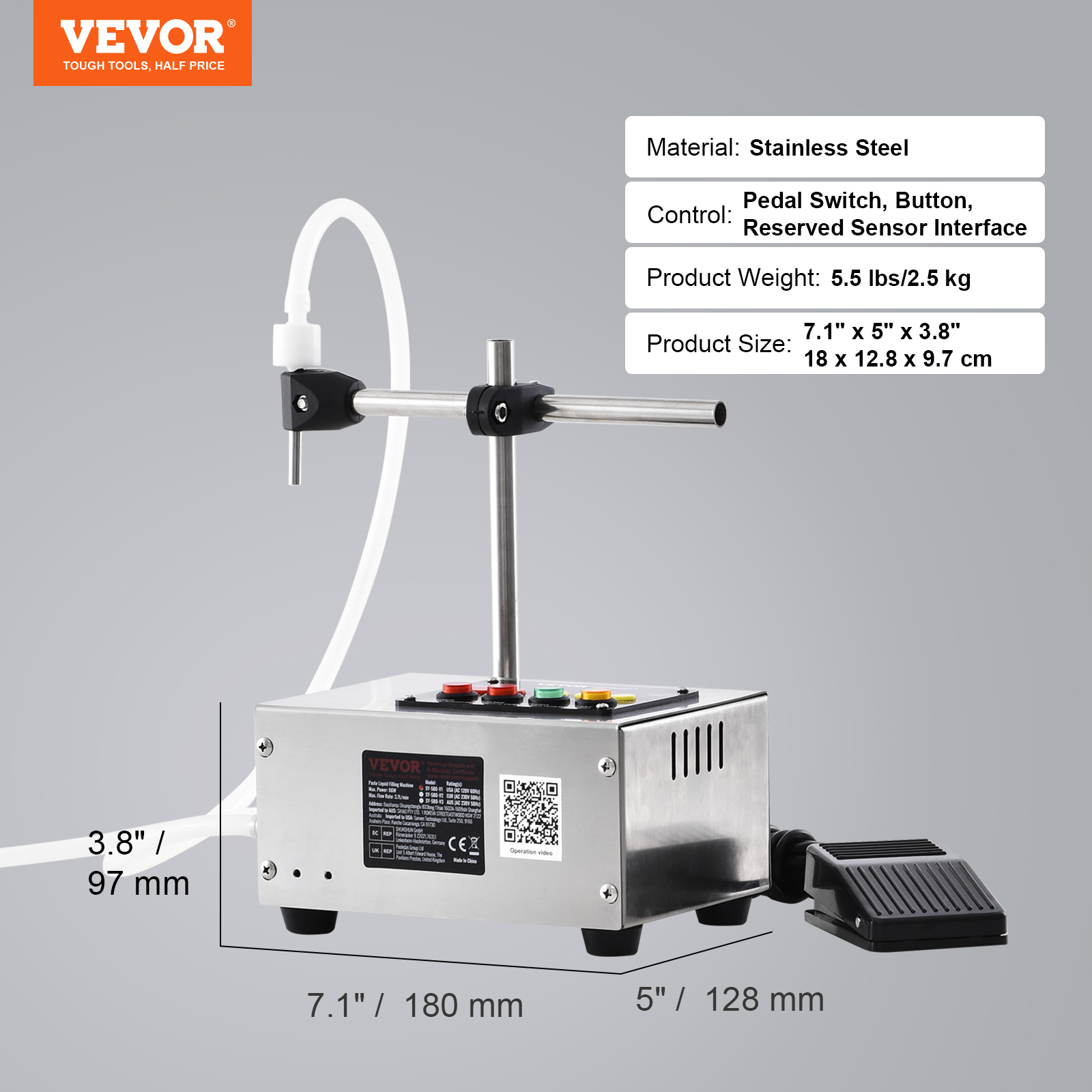 VEVOR Automatic Liquid Filling Machine Digital Control Bottle Filler 5-50/5-300g - Picture 67 of 96