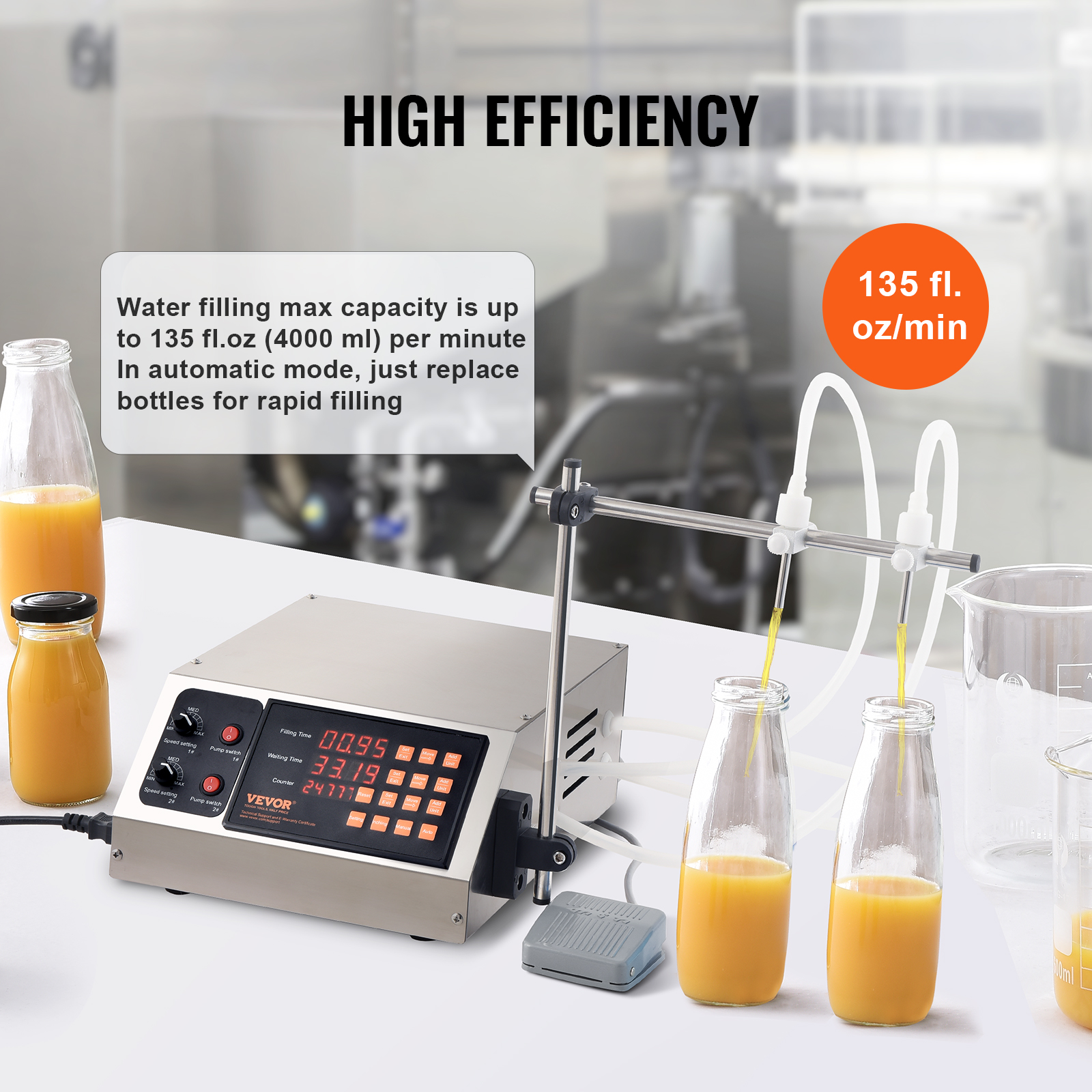 VEVOR Automatic Liquid Filling Machine Digital Control Bottle Filler 5-50/5-300g - Picture 27 of 96