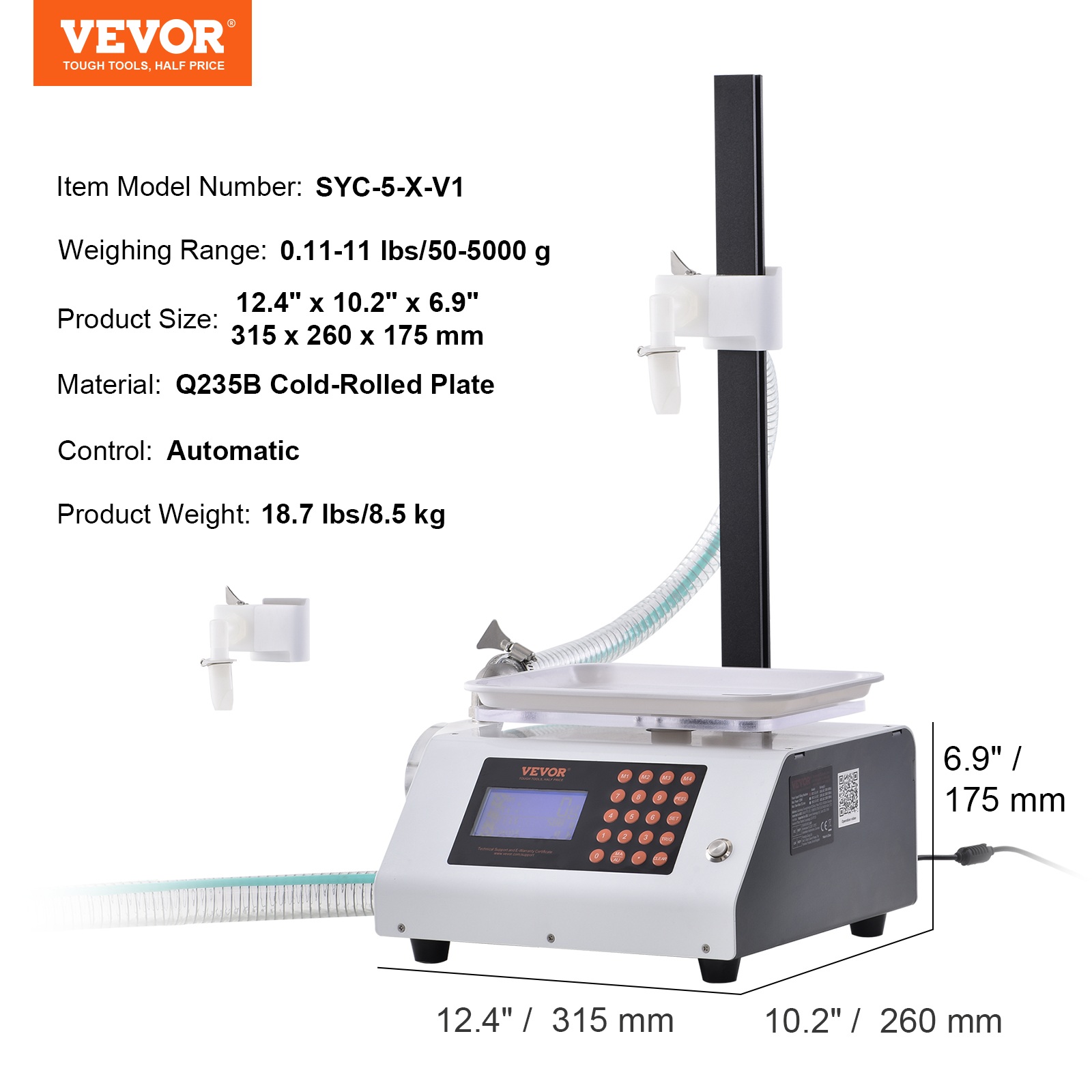 VEVOR Automatic Liquid Filling Machine Digital Control Bottle Filler 5-50/5-300g - Picture 43 of 96
