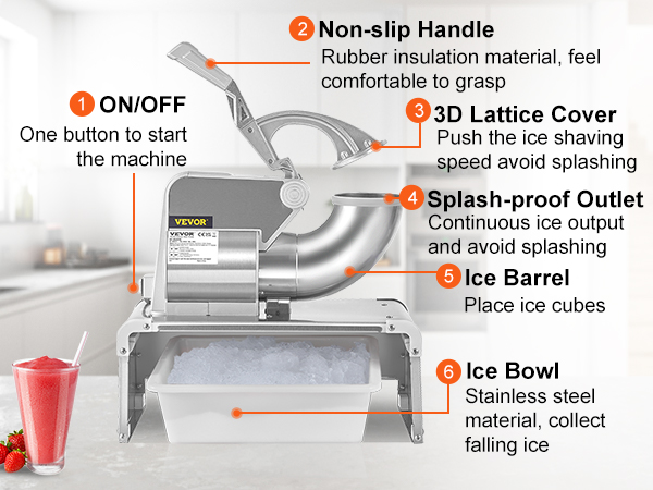 Machine à glace pilée - Lames Inox