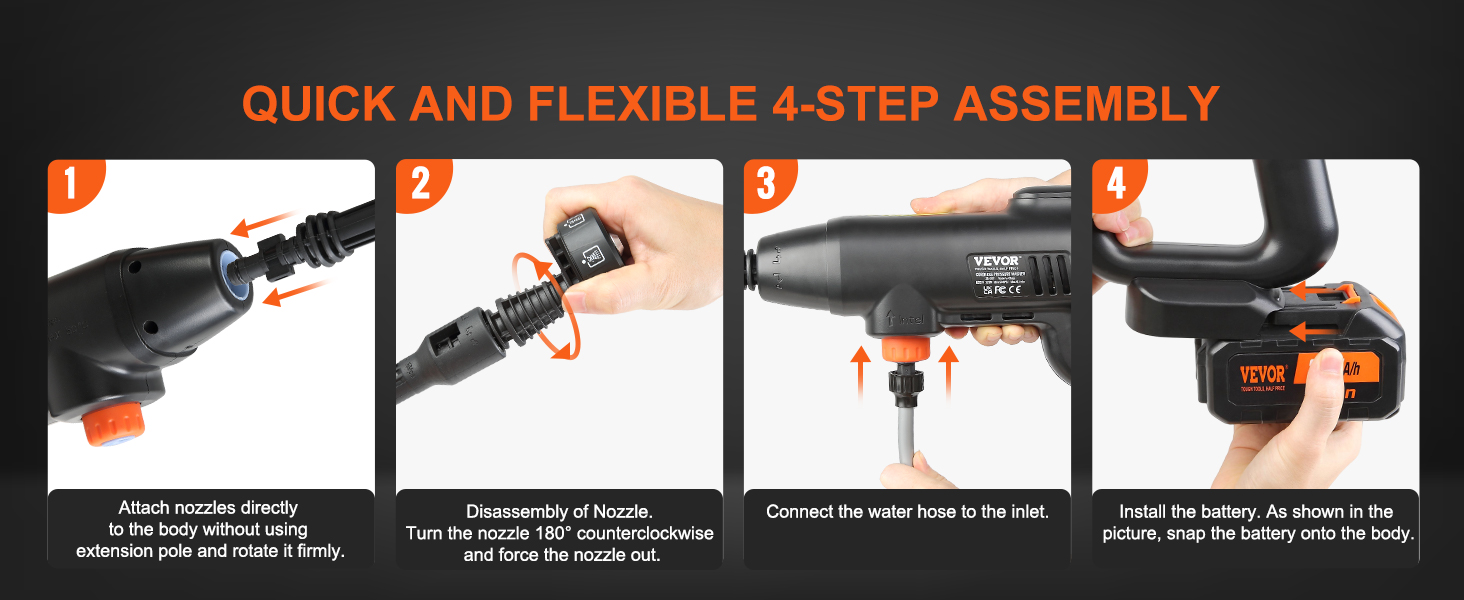 cordless high pressure with washer nozzle