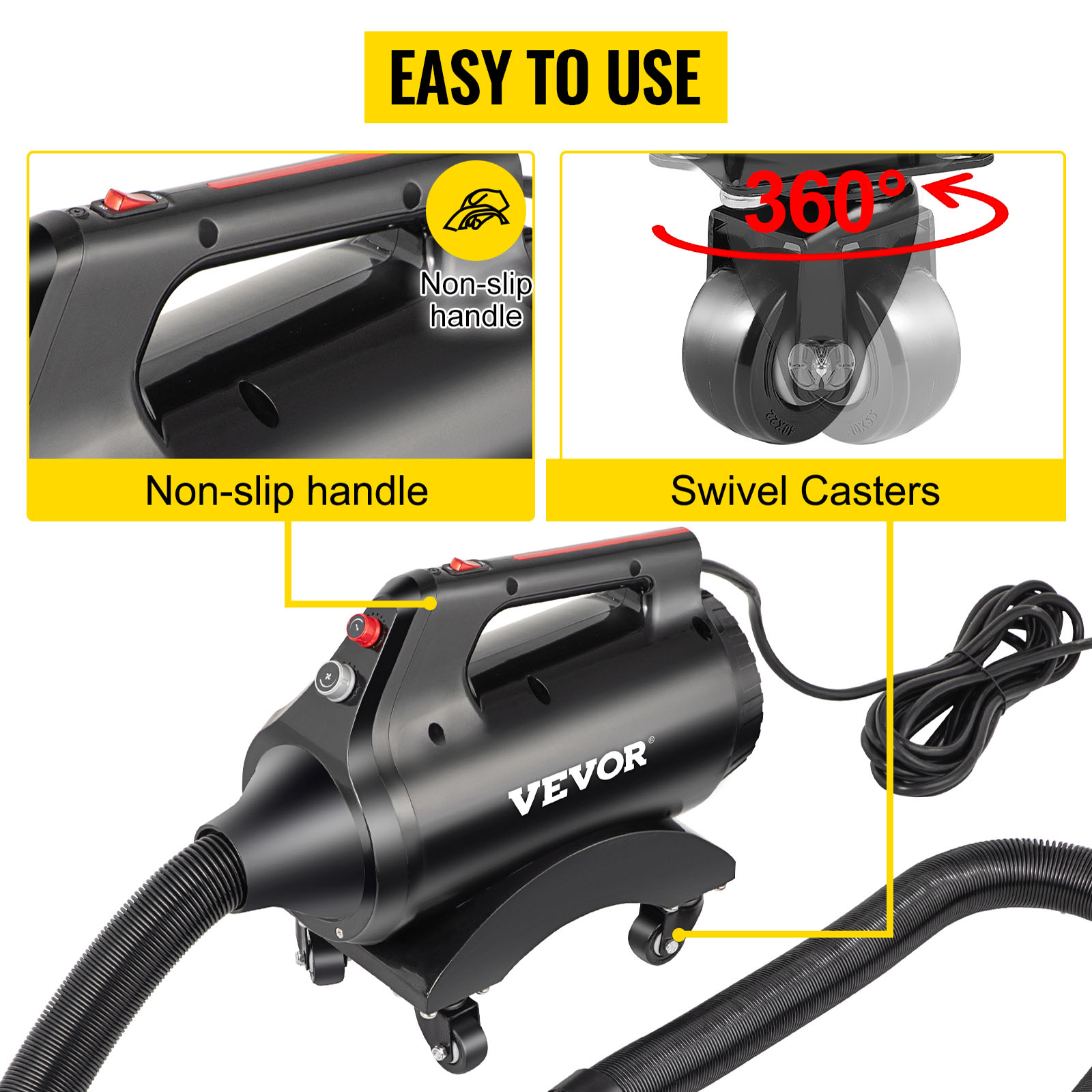 VEVOR Car Dryer Blower 2.1HP,Powerful Car Air blower with 120CFM