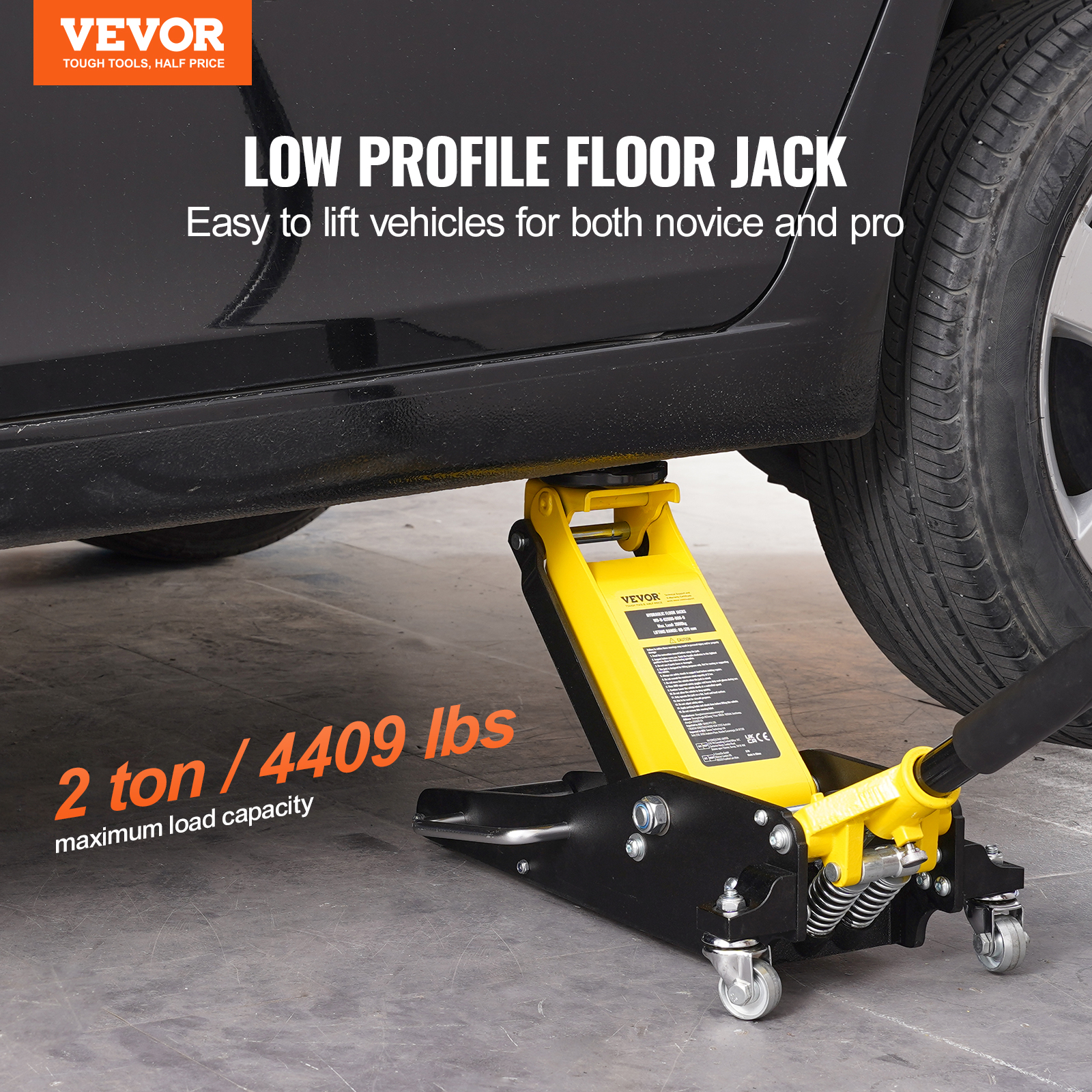 VEVOR Low Profile Floor Jack 1.5-3T Heavy Duty Single/Dual Piston Hydraulic Pump