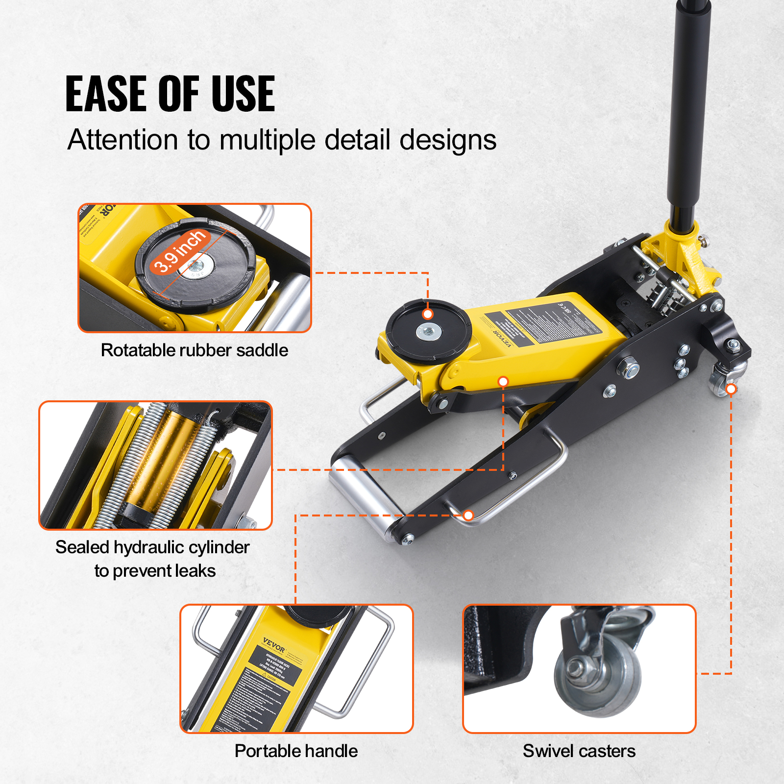 VEVOR Low Profile Floor Jack 1.5-3T Heavy Duty Single/Dual Piston Hydraulic Pump