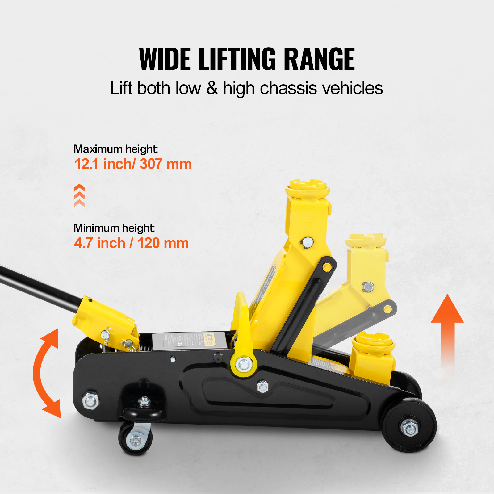 VEVOR Low Profile Floor Jack 1.5-3T Heavy Duty Single/Dual Piston Hydraulic Pump