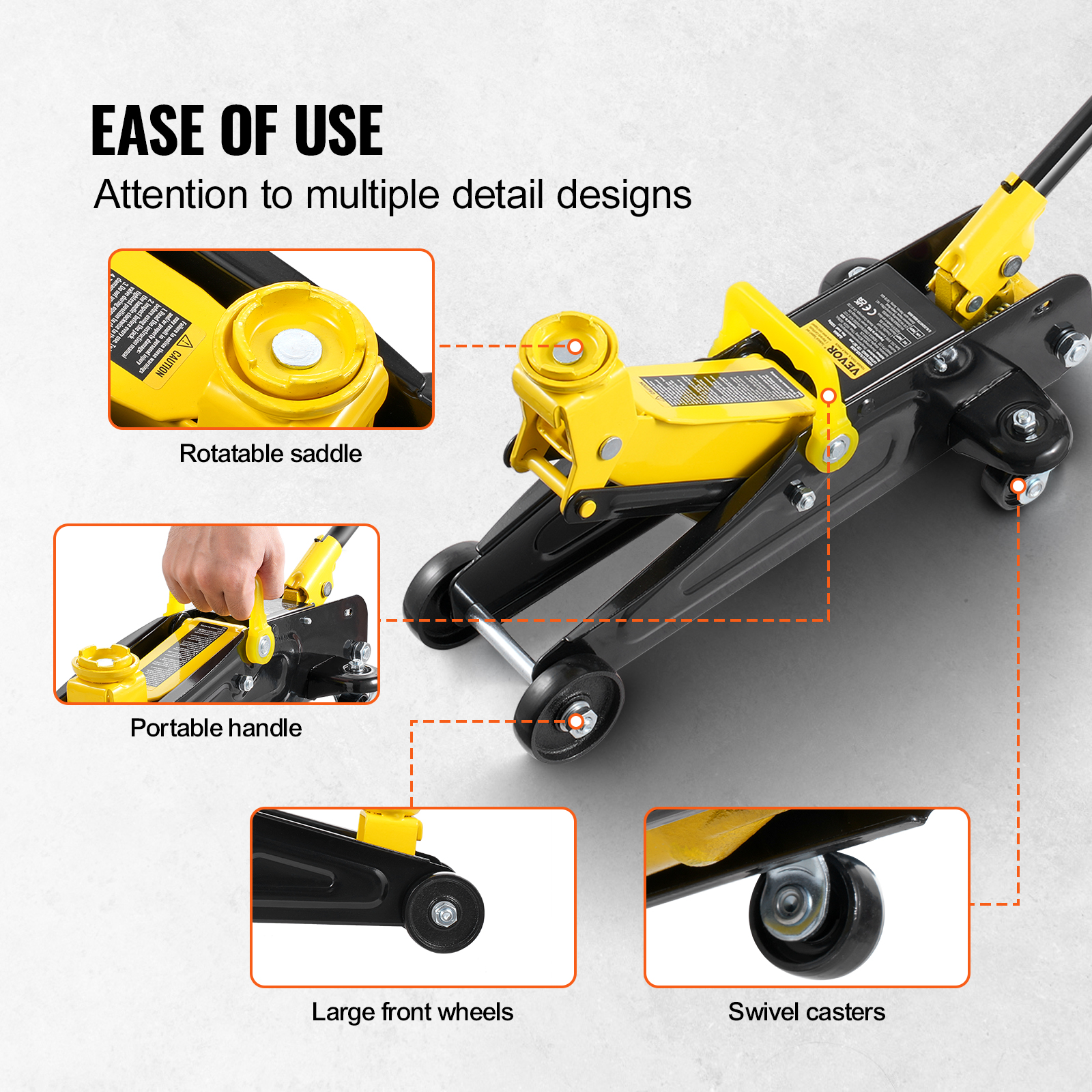 VEVOR Low Profile Floor Jack 1.5-3T Heavy Duty Single/Dual Piston Hydraulic Pump