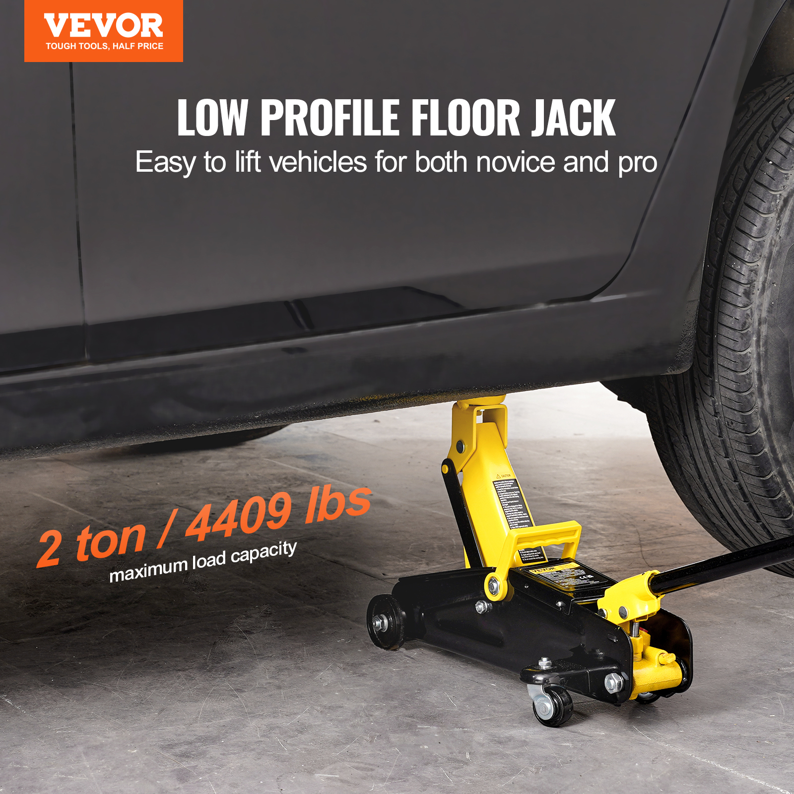 VEVOR Low Profile Floor Jack 1.5-3T Heavy Duty Single/Dual Piston Hydraulic Pump