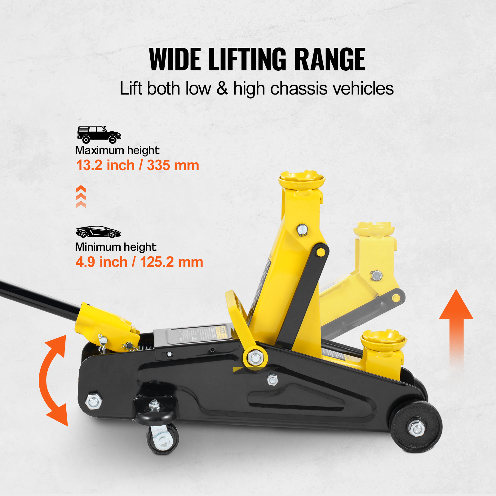 VEVOR Low Profile Floor Jack 1.5-3T Heavy Duty Single/Dual Piston Hydraulic Pump