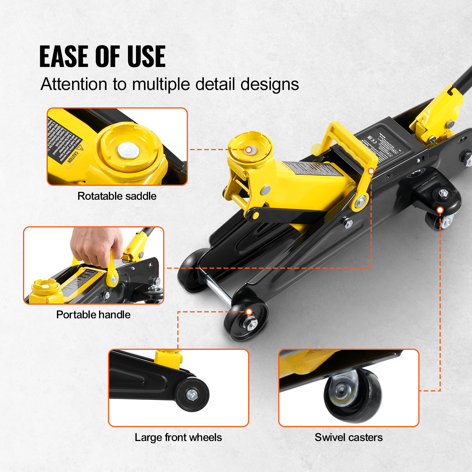 VEVOR Low Profile Floor Jack 1.5-3T Heavy Duty Single/Dual Piston Hydraulic Pump