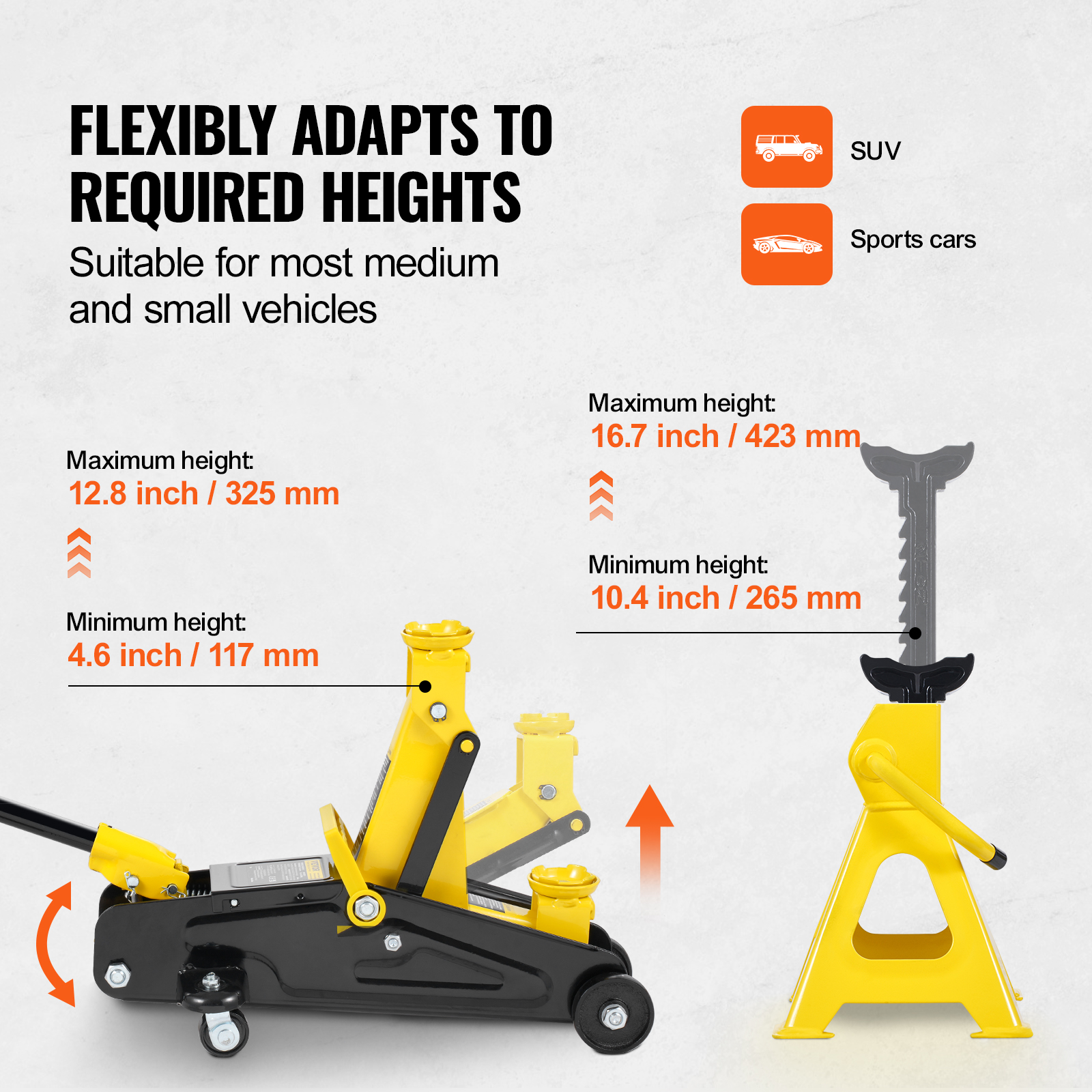 VEVOR Low Profile Floor Jack 1.5-3T Heavy Duty Single/Dual Piston Hydraulic Pump