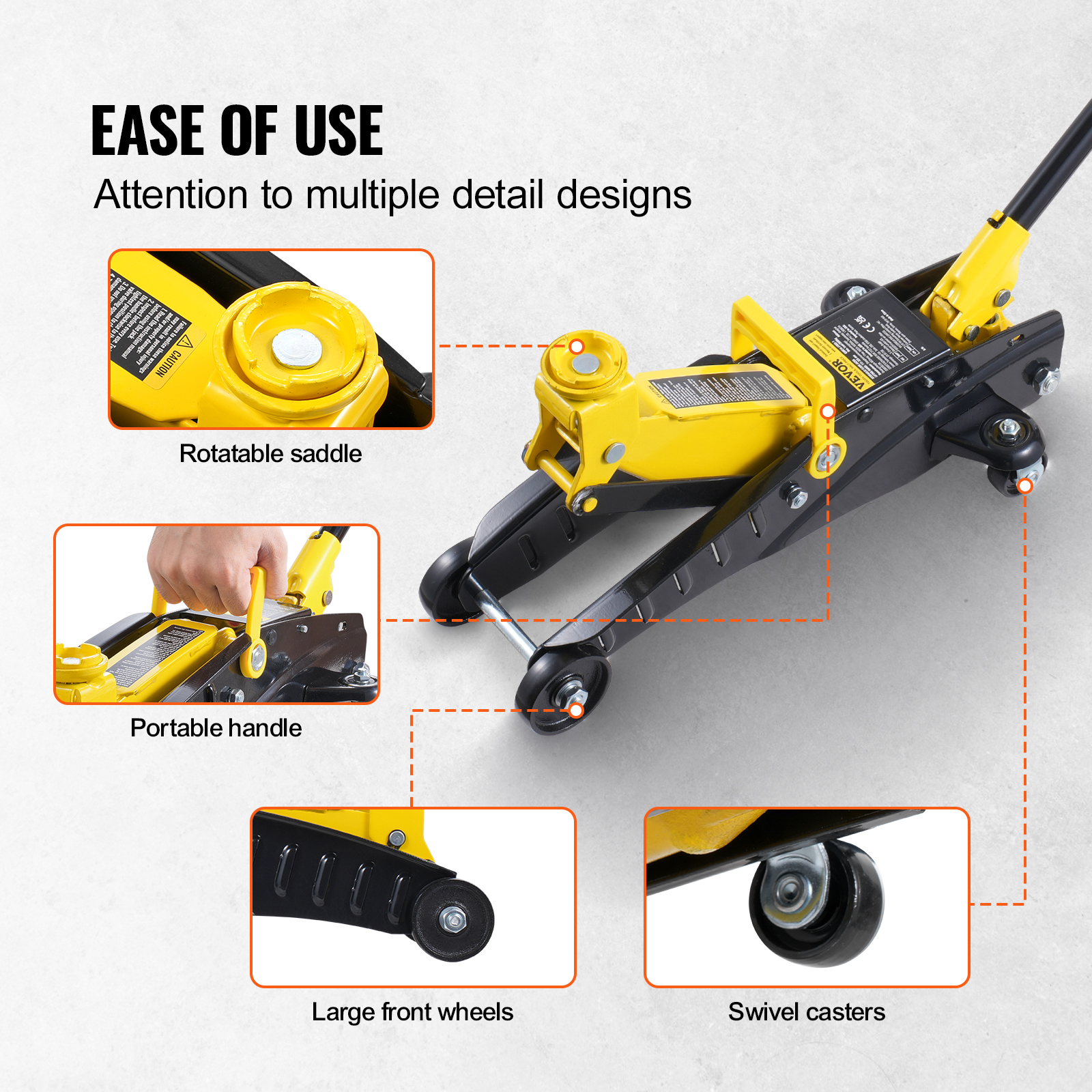 VEVOR Low Profile Floor Jack 1.5-3T Heavy Duty Single/Dual Piston Hydraulic Pump