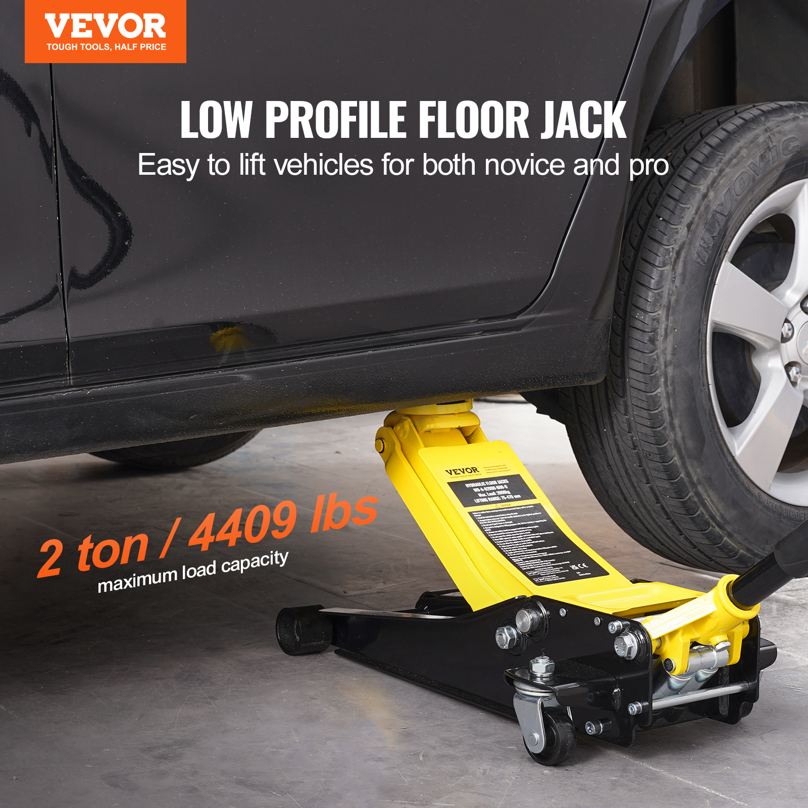 VEVOR Low Profile Floor Jack 1.5-3T Heavy Duty Single/Dual Piston Hydraulic Pump