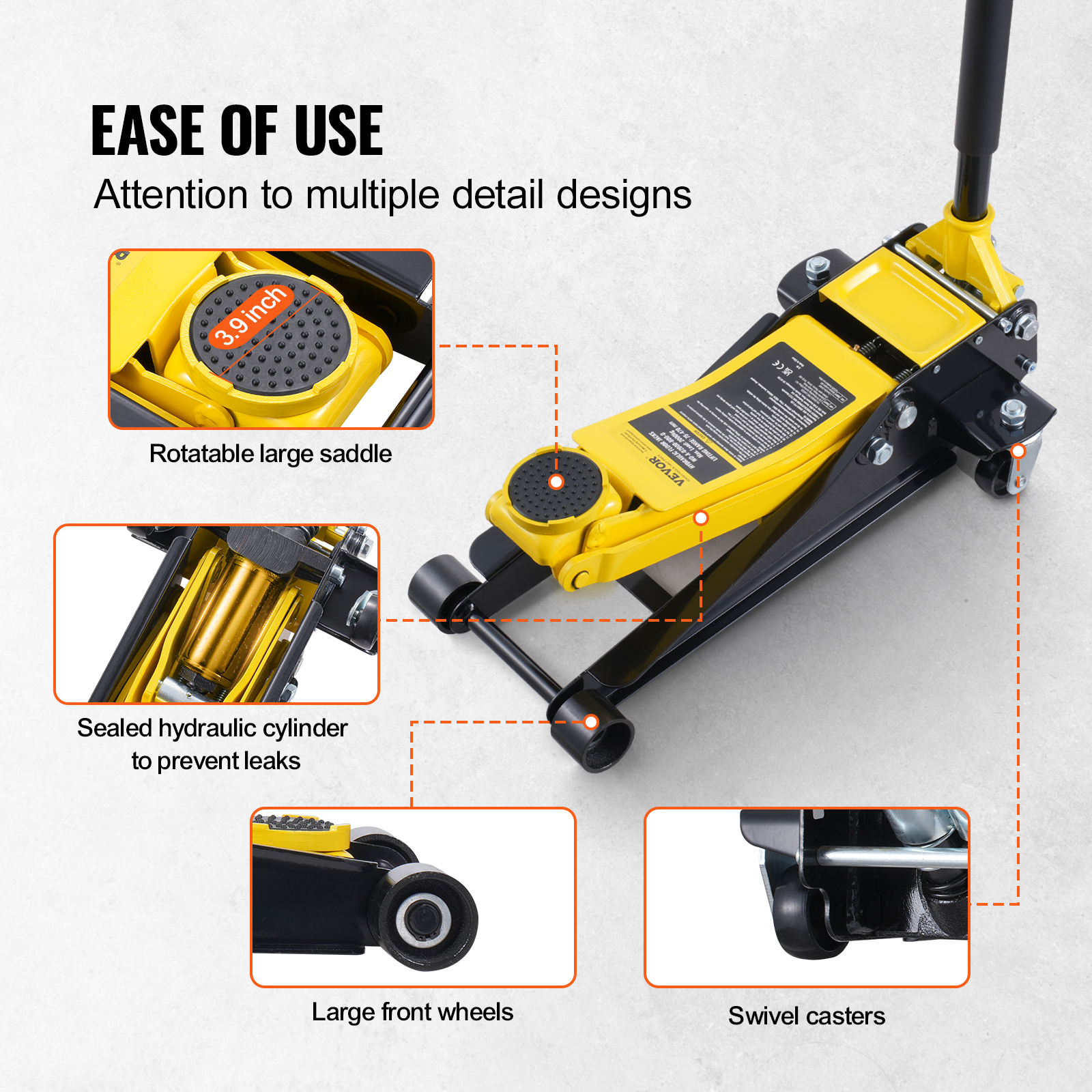 VEVOR Low Profile Floor Jack 1.5-3T Heavy Duty Single/Dual Piston Hydraulic Pump