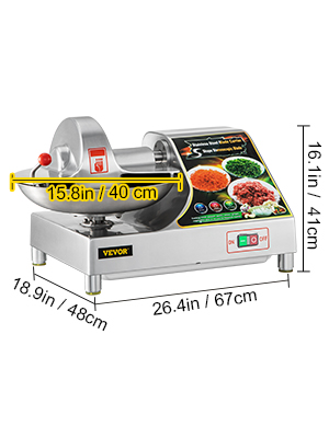 Hakka Commercial 10L Meat Bowl Cutter Mixer Buffalo Chopper Food
