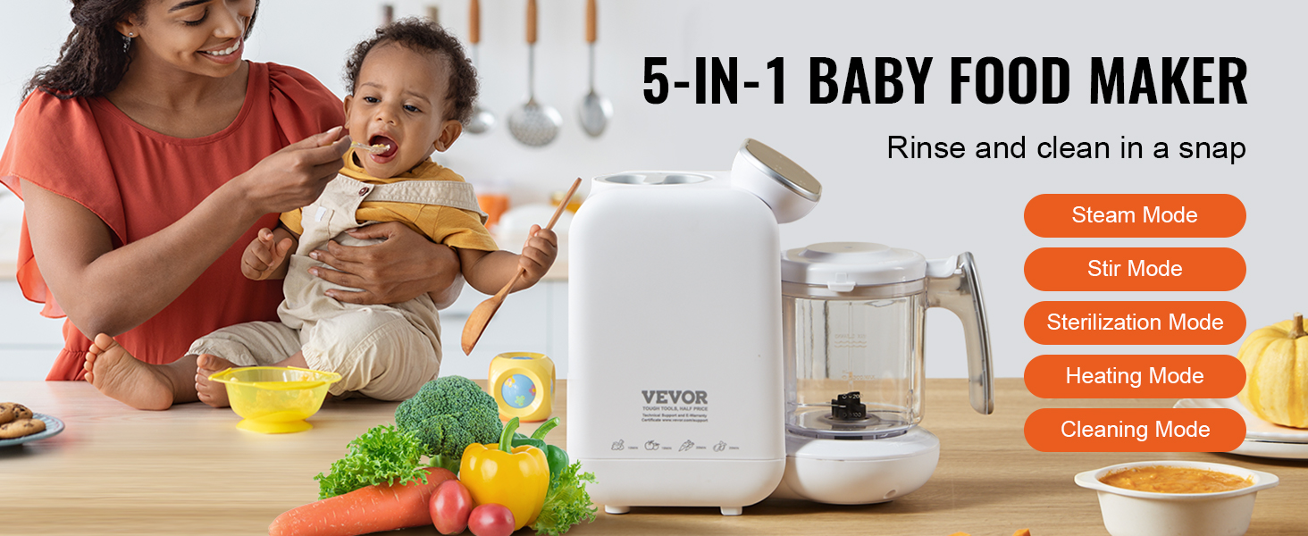 Baby Food Maker, Baby Food Processor, All-in-One Puree Blender