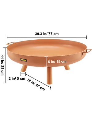 Fire Pit Bowl,30 in,Brown