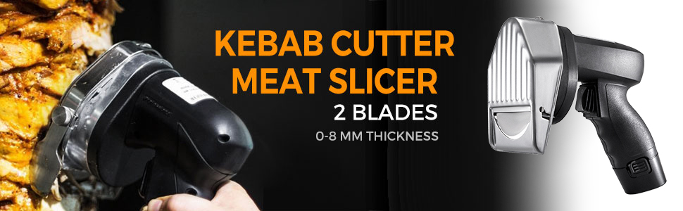 Couteau à kebab électrique - Capacité 60 kg/Jour, inclus lame de