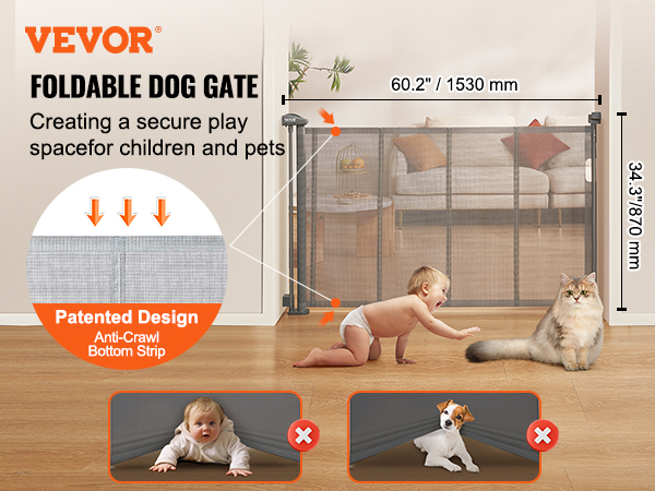 Barrière de sécurité rétractable pour bébés et chiens, barrière d